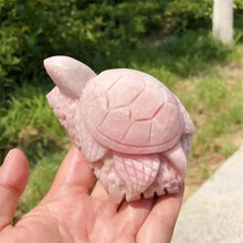 Load image into Gallery viewer, 1PC Natural Pink Opal Sea Turtle Carving Home Decor