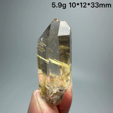 Load image into Gallery viewer, 1PC Natural Brazilian Gold Rutilated Quartz Crystal and Hematite Symbiosis Mineral Specimen Home Decor