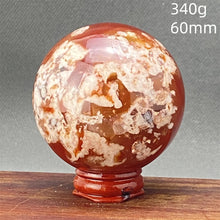 Load image into Gallery viewer, Natural Red Cherry Blossom Agate Sphere for Healing