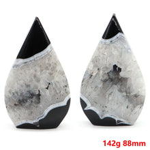 Load image into Gallery viewer, 1PC Natural Black Agate Silk Stripe Free Form Torch Shaped for Healing