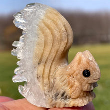 Load image into Gallery viewer, 1PC Natural Clear Quartz Squirrel Statue Crystal Carving Home Decor