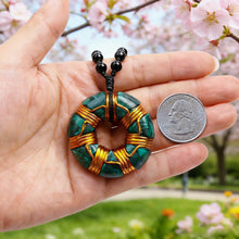Load image into Gallery viewer, Natural Malachite Donut Shaped Orgonite Pendant Necklace Handmade with Copper Coil for Women