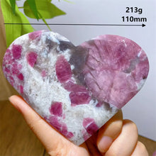 Load image into Gallery viewer, High Quality Natural Pink Tourmaline Smoky Quartz Lepidolite Crystal Heart