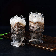 Load image into Gallery viewer, Owl/Hedgehog/Squirrel Carving Featuring Uruguay Purple Amethyst Mineral Specimen