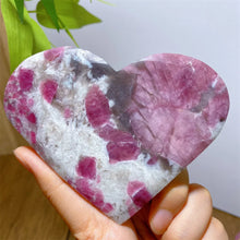 Load image into Gallery viewer, High Quality Natural Pink Tourmaline Smoky Quartz Lepidolite Crystal Heart