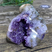 Load image into Gallery viewer, Natural Druzy Amethyst Skull Stone Quartz Specimen