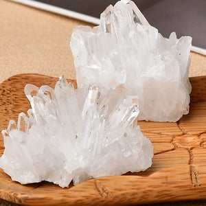 1pc Natural White Quartz Crystal Cluster – Unpolished Mineral Specimen for Home Decor