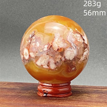 Load image into Gallery viewer, Natural Red Cherry Blossom Agate Sphere for Healing