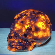 Load image into Gallery viewer, Natural Yooperlite Skull Carving UV Reactive Stone