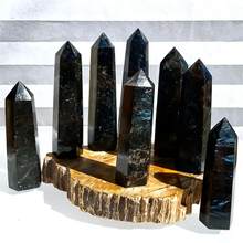 Load image into Gallery viewer, Natural Arfvedsonite Crystal Obelisk – Rare Polished Gemstone Point for Home Decor Collection