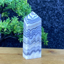 Load image into Gallery viewer, Rare Natural Striped Calcite And Agate Symbiont Crystal Obelisk