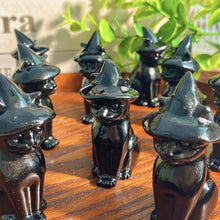 Load image into Gallery viewer, 1PC High Quality Obsidian Wizard Cat Carving