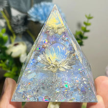 Load image into Gallery viewer, 1PC White Lotus Flower Opal Orgone Energy Pyramid