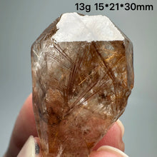 Load image into Gallery viewer, 1PC Natural Brazilian Gold Rutilated Quartz Crystal and Hematite Symbiosis Mineral Specimen Home Decor