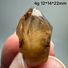 Load image into Gallery viewer, Natural Brazil Gold Rutilated Quartz Hair Crystal and specular hematite symbiosis Mineral Specimen