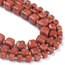 Load image into Gallery viewer, Gold Sandstone Faceted Cube Beads – Natural Gemstone Spacer Beads for DIY Jewelry Making, Bracelets &amp; Earrings
