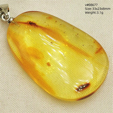 Load image into Gallery viewer, Natural Baltic Amber Teardrop Pendant – Premium Genuine Yellow Amber Necklace Gift