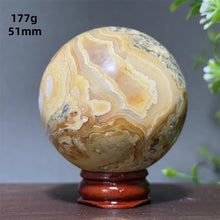 Load image into Gallery viewer, Natural Crazy Agate Crystal Sphere – Gemstone Meditation Ball with Display Base for Collection &amp; Home Decor