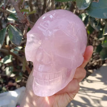 Load image into Gallery viewer, Natural Rose Quartz Crystal Skull Carving