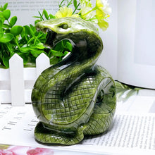 Load image into Gallery viewer, Natural Ophiolite Snake Carving fHome Decor