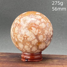 Load image into Gallery viewer, Natural Red Cherry Blossom Agate Sphere for Healing