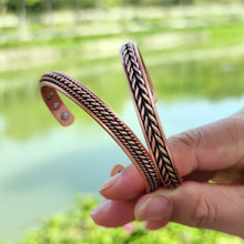 Load image into Gallery viewer, Copper Bracelet Unisex Magnetic Twisted 8.4mm Adjustable