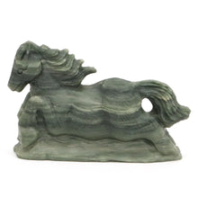 Load image into Gallery viewer, 4.3" Horse Natural Green Zebra Jasper Carving Home Decor