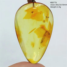 Load image into Gallery viewer, Natural Baltic Amber Teardrop Pendant – Premium Genuine Yellow Amber Necklace Gift