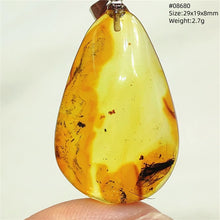 Load image into Gallery viewer, Natural Baltic Amber Teardrop Pendant – Premium Genuine Yellow Amber Necklace Gift