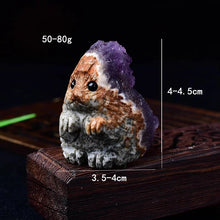Load image into Gallery viewer, Owl/Hedgehog/Squirrel Carving Featuring Uruguay Purple Amethyst Mineral Specimen