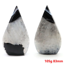 Load image into Gallery viewer, 1PC Natural Black Agate Silk Stripe Free Form Torch Shaped for Healing