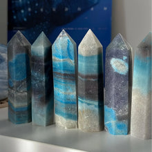 Load image into Gallery viewer, 1PC Rare Trolleite Crystal Tower Natural Blue Mineral Specimen