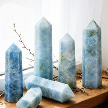 Load image into Gallery viewer, Natural Celestite Crystal Obelisk for Calming Energy Meditation Spiritual Decor