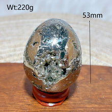 Load image into Gallery viewer, Natural Pyrite Geode Druzy Egg Polished High Quality Mineral Specimen