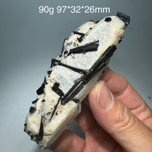 Load image into Gallery viewer, Natural Madagascar Black Tourmaline Mineral Specimen with Clear Quartz for Healing
