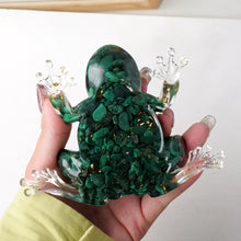 Load image into Gallery viewer, 1PC Natural Malachite Carved Crystal Frog Statue