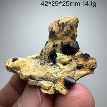 Load image into Gallery viewer, Natural Black Tourmaline &amp; Calcite Mineral Specimen – Raw Crystal for Collection &amp; Home Decor