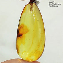 Load image into Gallery viewer, Natural Baltic Amber Teardrop Pendant – Premium Genuine Yellow Amber Necklace Gift