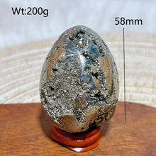 Load image into Gallery viewer, Natural Pyrite Geode Druzy Egg Polished High Quality Mineral Specimen