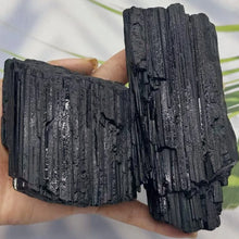 Load image into Gallery viewer, Large Natural Black Tourmaline Raw Stone Unpolished Unique Mineral Specimen for Healing