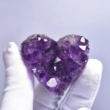 Load image into Gallery viewer, Natural Amethyst Heart Shaped Cluster Healing Crystal