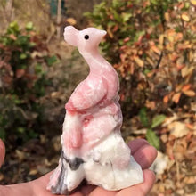 Load image into Gallery viewer, 1PC Natural Pink Opal Peacock Carving Home Decor