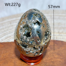 Load image into Gallery viewer, Natural Pyrite Geode Druzy Egg Polished High Quality Mineral Specimen