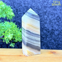 Load image into Gallery viewer, Rare Natural Striped Calcite And Agate Symbiont Crystal Obelisk