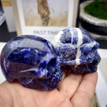 Load image into Gallery viewer, Natural Sodalite Crystal Skull Carving Home Decor
