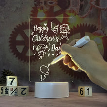 Load image into Gallery viewer, Transparent Luminous LED USB Luminous Acrylic Night Lamp Erasable Write Message Board