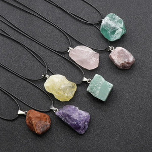 Natural Amethyst Multiple Rough Stone Pendant – Healing Crystal Necklace – Irregular Quartz Jewelry Gift