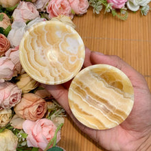 Load image into Gallery viewer, 1PC Carved Orange Calcite Bowl Polished Stone Home Decor