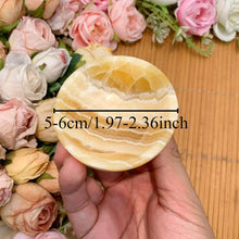 Load image into Gallery viewer, 1PC Carved Orange Calcite Bowl Polished Stone Home Decor