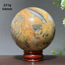 Load image into Gallery viewer, Natural Crazy Agate Crystal Sphere – Gemstone Meditation Ball with Display Base for Collection &amp; Home Decor